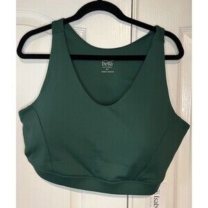 NWT Isabella Active Wear Amore Knit 2X Green Soft Supportive Padded Racerback
